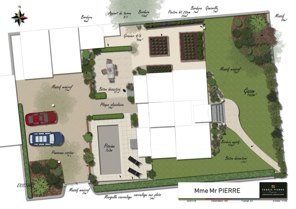 réalisation plan jardin ardèche - cédric pierre paysage