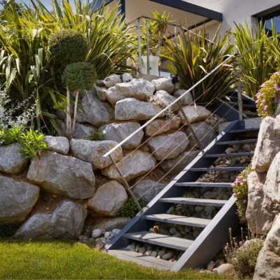 Réalisation d'un escalier en métal par un partenaire