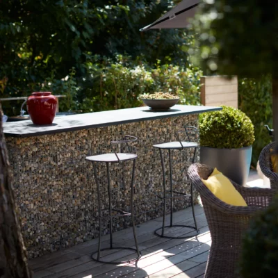 Réalisation d'un bar en gabion