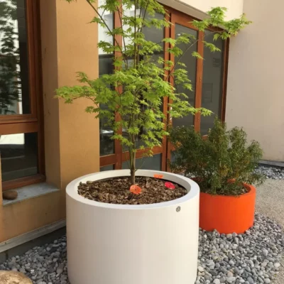 Pots rond et coloré dans un aménagement