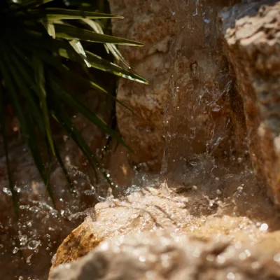 Aménagement d'une cascade en pierre