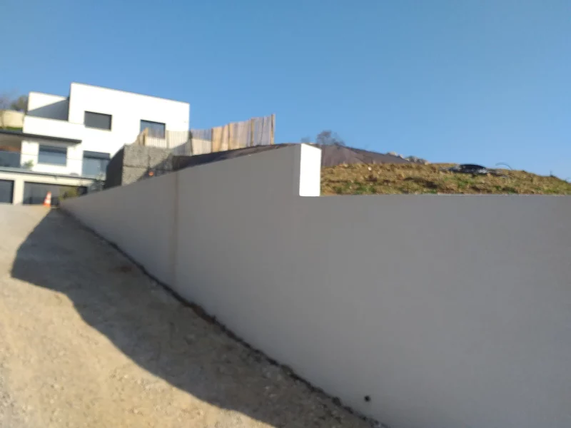 Murs de soutènement enduit